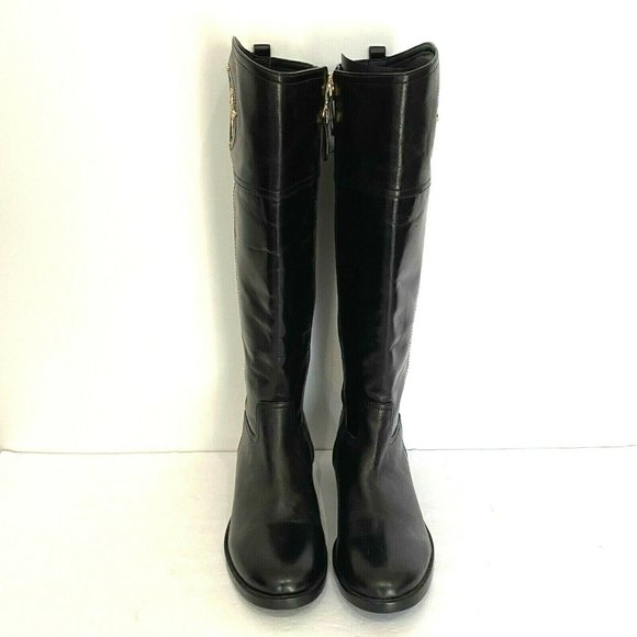 Tory Burch Black Calf Leather Knee High Kiernan Riding Boots 7 - Picture 6 of 10